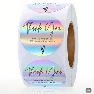 Holographic Thank You For Supporting My Small Business- 500 Stickers